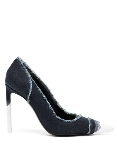 Tom Ford 100mm Denim Pumps In 蓝色