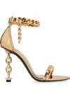Tom Ford 100mm Metallic-effect Sandals In Gold