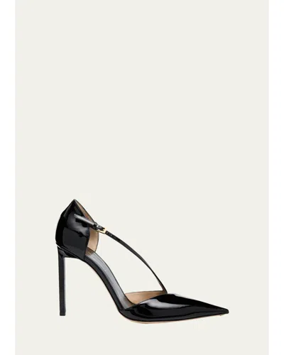 Tom Ford 100mm Queen Anne Patent Leather Pumps In Black