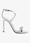 TOM FORD 105 CRYSTAL CHAIN METALLIC LEATHER SANDALS