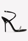 Tom Ford 105 Crystal-embellished Wraparound Satin Sandals In Black