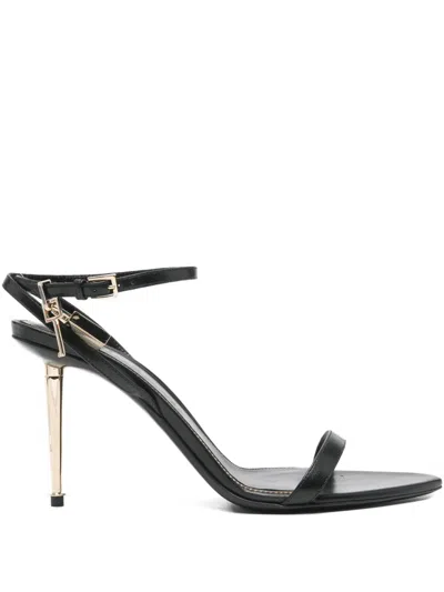 Tom Ford 105 Padlock-detail Leather Sandals In Black