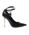 Tom Ford Padlock Ankle Strap Pumps In Nude