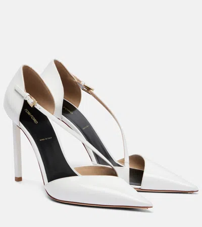 Tom Ford 105 Patent Leather Pumps In White