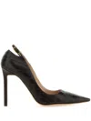 Tom Ford 105mm Angelina Croc Embossed Pumps In Black
