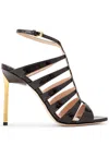Tom Ford Carine Croc-effect Patent-leather Sandals In Brown