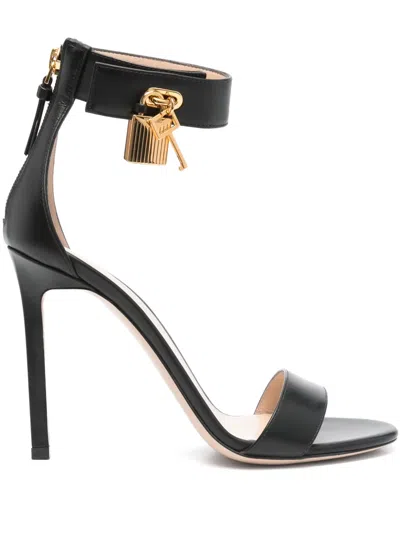 TOM FORD 105MM LEATHER PADLOCK SANDALS