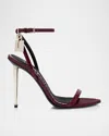 Tom Ford Red Ankle-strap Heels In Brown