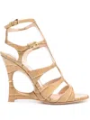 Tom Ford Wedge Sandals With Metal Ring Detail In Brown
