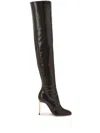 Tom Ford Python-embossed Stiletto Over-the-knee Boots In Braun