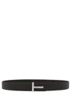 Tom Ford Logo Reversible Belt Belts Multicolor In Black