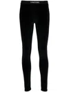 Tom Ford Stretch Lustrous Velour Signature Leggings In Black