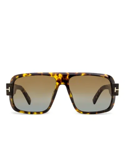 Tom Ford Turner 58mm Navigator Sunglasses In Brown
