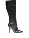 Tom Ford Croco-print Leather Boots In Black