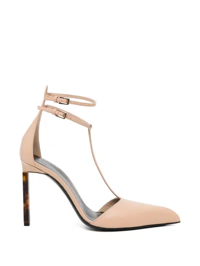 Tom Ford 110mm T-strap Block-heel Pumps In Neutral