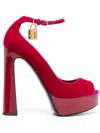 Tom Ford Pink Padlock 145 Velvet Platform Sandals In Pink
