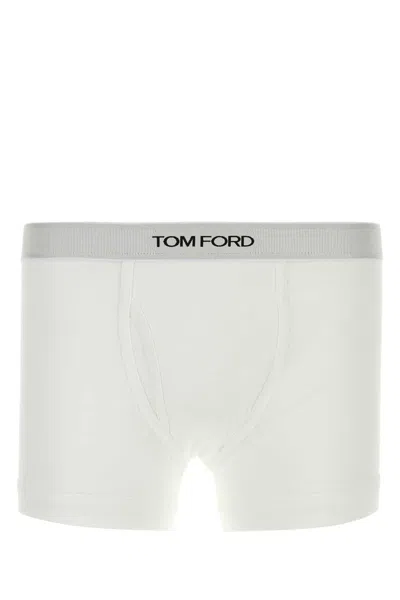Tom Ford Stretch Cotton Boxer Set Elastic Waistband In Neutral