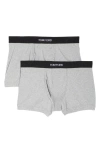 Tom Ford 2-pack Cotton Jersey Boxer Briefs In Gray