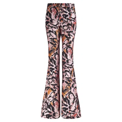 Pre-owned Tom Ford 2015  Runway Pink Animal Print Flared Trousers
