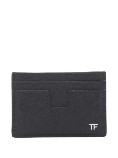 Pre-owned Tom Ford 2020s Logo-plaque Card Case In Black