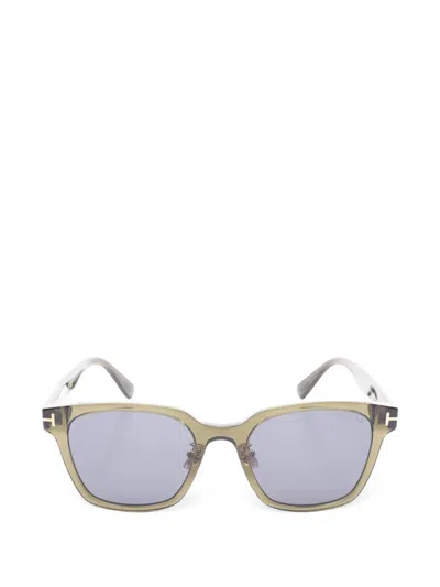 Pre-owned Tom Ford 2020s Square-frame Sunglasses In Green