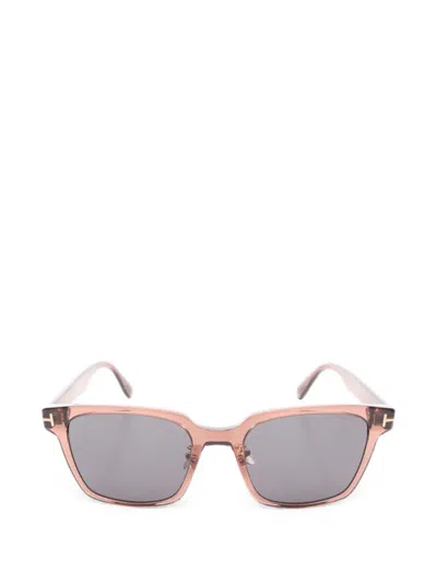 Pre-owned Tom Ford 2020s T-logo Square Sunglasses In Brown