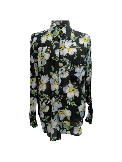Pre-owned Tom Ford 2021 Floral Print Button-down Shirt In Black