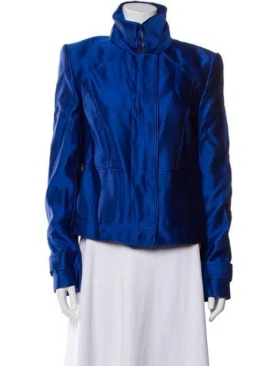 Pre-owned Tom Ford 2023 Biker Jacket In Blue