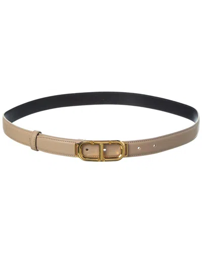 Tom Ford 25mm Leather Belt In Beige