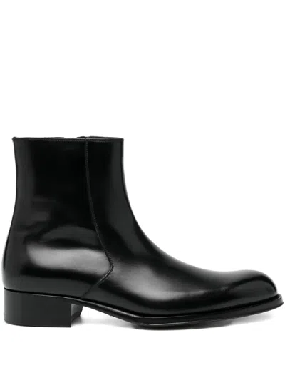Tom Ford 27mm Edgar Ankle Boots In Black