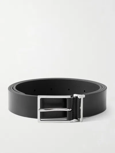 Tom Ford Leather Belts Featuring Signature Silver Tone Hardware In Black