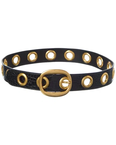 Tom Ford 40mm Croc-embossed Leather Belt In Yellow
