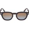 Tom Ford 48mm Gradient Polarized Square Sunglasses In Neutral