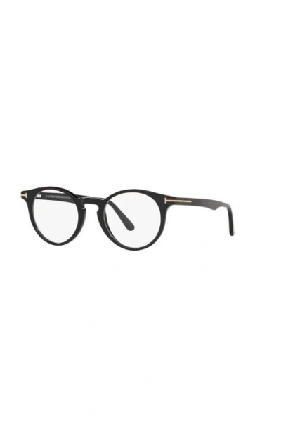 Tom Ford 48mm Round Optical Glasses In Black