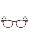 Tom Ford 49mm Round Blue Light Blocking Optical Glasses In Gold