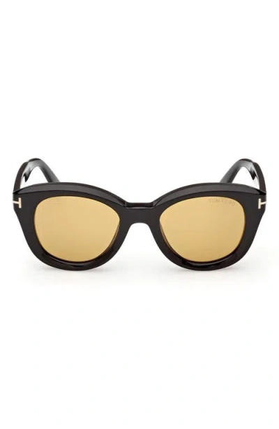 Tom Ford 49mm Small Round Sunglasses In Purple