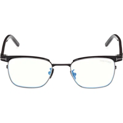 Tom Ford 49mm Small Square Blue Light Blocking Reading Glasses In Black/other