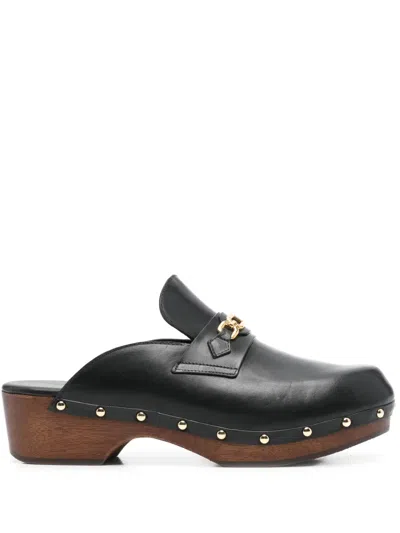 Tom Ford 50mm Logo-plaque Mules In Black