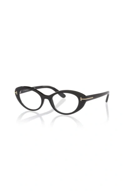 Tom Ford 50mm Oval Optical Glasses In Black