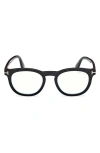 Tom Ford Men's Ft5993-bm Round Blue-block Optical Frames With Magnetic Sunglasses Clip In Black/gold Eco/t Logo