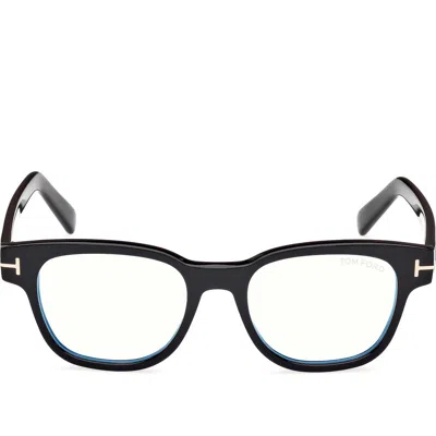 Tom Ford 50mm Square Blue Light Blocking Glasses In Black