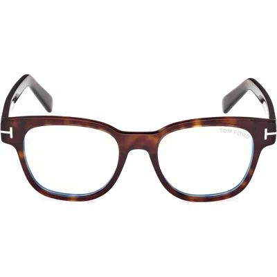 Tom Ford 50mm Square Blue Light Blocking Glasses In Brown