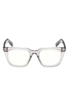 Tom Ford 50mm Square Blue Light Blocking Glasses In Grey Black Eco/t Logo