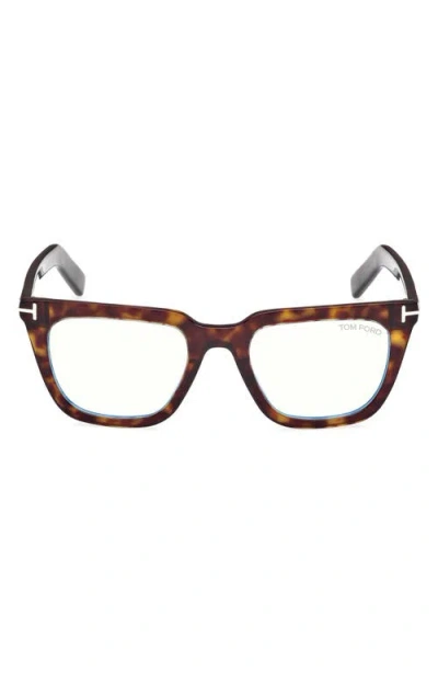 TOM FORD TOM FORD 50MM SQUARE BLUE LIGHT BLOCKING GLASSES