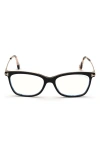 Tom Ford 50mm Square Optical Glasses In Pink Havana/blue Block
