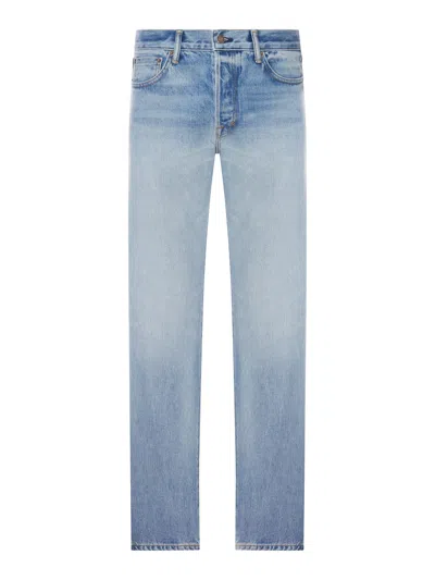 Tom Ford Light Blue Straight Jeans In Multi