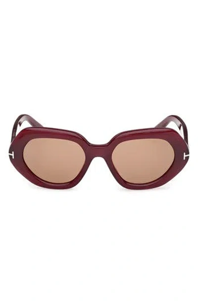 Tom Ford 51mm Geometric Sunglasses In Red