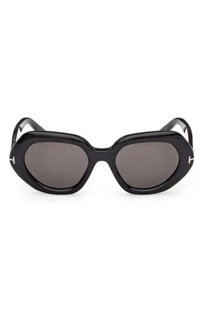 Tom Ford 51mm Geometric Sunglasses In Black