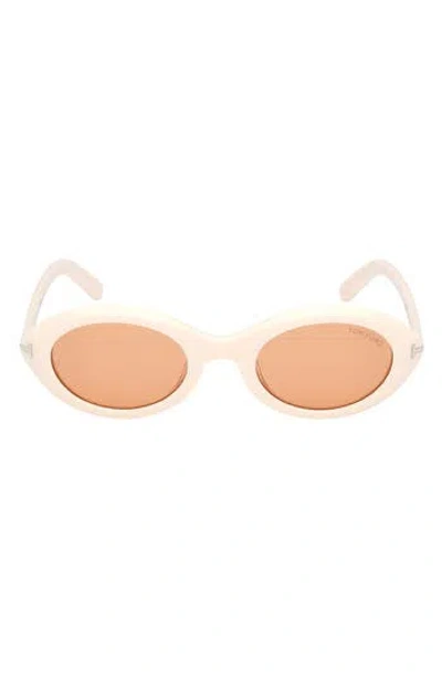 Tom Ford 51mm Oval Sunglasses In Gray