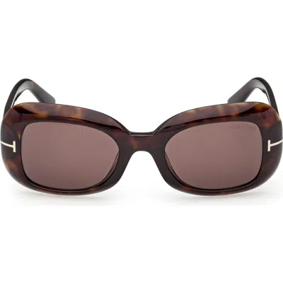Tom Ford 51mm Rectangle Sunglasses In Brown